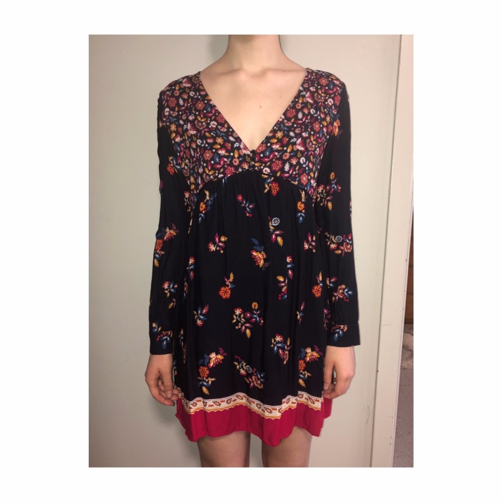 Sézane navy blue floral dress